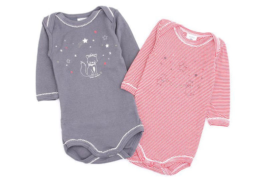 Petit Bateau Romper (set van 2) - lange mouw